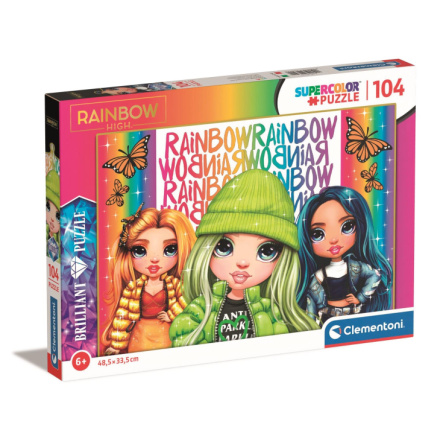 CLEMENTONI Brilliant puzzle Rainbow High: Poppy, Jade a Skyler 104 dílků 146717
