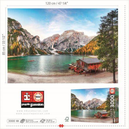 EDUCA Puzzle Jezero Braies na podzim, Itálie 3000 dílků 147081