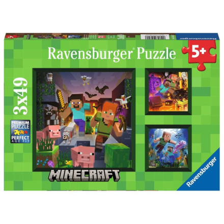 RAVENSBURGER Puzzle Minecraft Biomes 3x49 dílků 147283