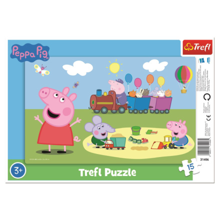 TREFL Puzzle Prasátko Peppa: Veselý vláček 15 dílků 147594