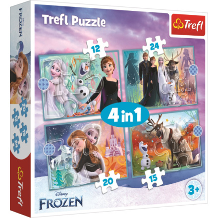 TREFL Puzzle Ledové království: Úžasný svět 4v1 (12,15,20,24 dílků) 147596