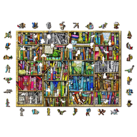 WOODEN CITY Dřevěné puzzle Knihovna 2v1, 1010 dílků EKO 147651