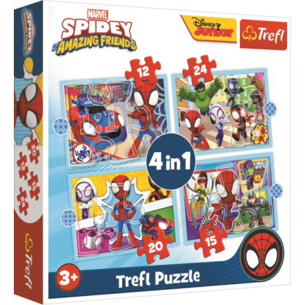 TREFL Puzzle Spidey a jeho úžasní přátelé 4v1 (12,15,20,24 dílků) 147797