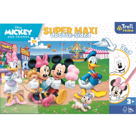 TREFL Oboustranné puzzle Mickey Mouse: Na pouti SUPER MAXI 24 dílků 147863