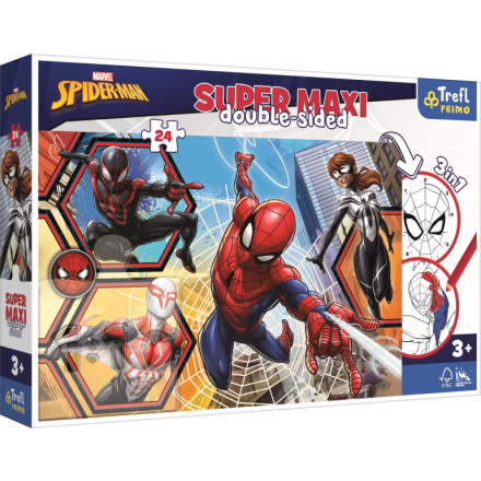 TREFL Oboustranné puzzle Spiderman jde do akce SUPER MAXI 24 dílků 147864