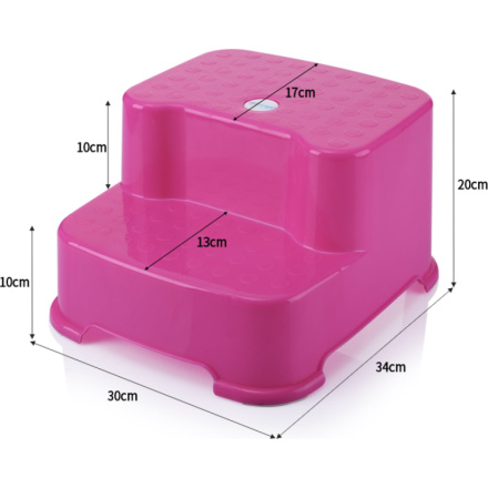 CHIPOLINO Plastový dvojstupínek k umyvadlu a WC růžový 148100