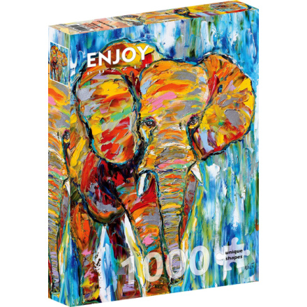 ENJOY Puzzle Barevný slon 1000 dílků 148578