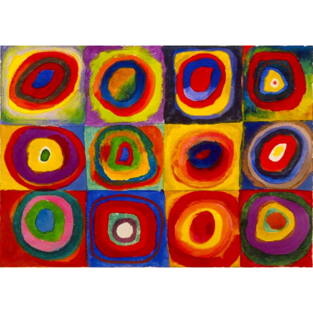 ENJOY Puzzle Vassily Kandinsky: Studie barev - Čtverce s kruhy 1000 dílků 148682