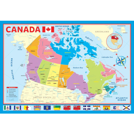 EUROGRAPHICS Puzzle Mapa Kanady 200 dílků 148825
