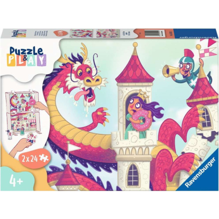 RAVENSBURGER Puzzle&Play: Království koblih 2x24 dílků 149360
