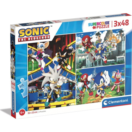 CLEMENTONI Puzzle Ježek Sonic 3x48 dílků 149835