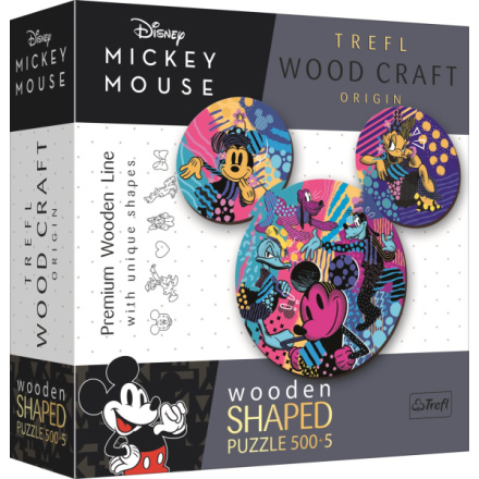 TREFL Wood Craft Origin puzzle Mickey Mouse 505 dílků 149857