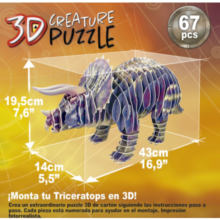 EDUCA 3D puzzle Triceratops 67 dílků 150077