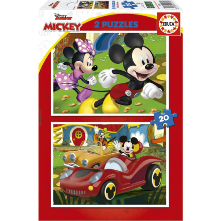 EDUCA Puzzle Mickey Mouse: Zábavní park 2x20 dílků 150082