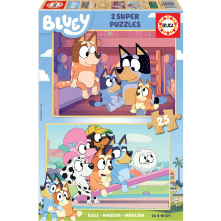 EDUCA Dřevěné puzzle Bluey 2x25 dílků 150102
