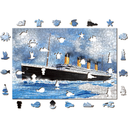 WOODEN CITY Dřevěné puzzle Titanic 2v1, 505 dílků EKO 150406