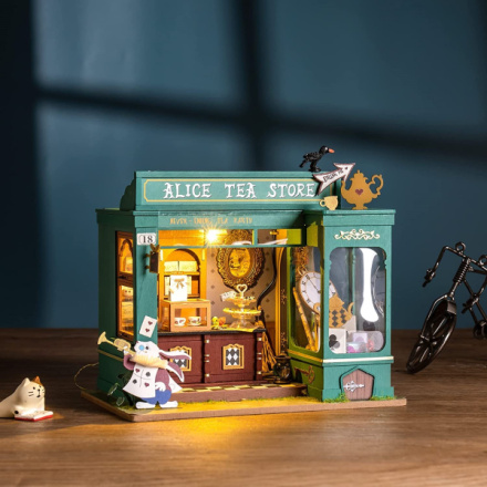 ROBOTIME Rolife DIY House: Alicin obchod s čajem s LED osvětlením 150869