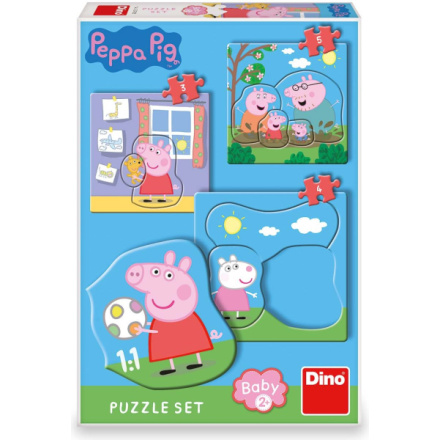 DINO Baby puzzle Prasátko Pepina a rodina 3v1 (3,4,5 dílků) 150906