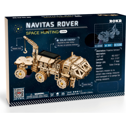 ROBOTIME Rokr 3D dřevěné puzzle Planetární vozítko Navitas Rover na solární pohon 252 dílků 150998