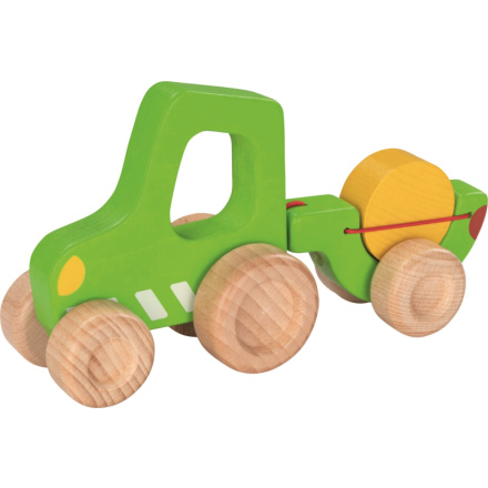 GOKI Dřevěný traktor s vlečkou 151158