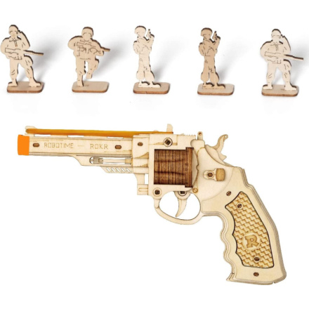 ROBOTIME Rokr 3D dřevěné puzzle Revolver Corsac M60 102 dílků 151183