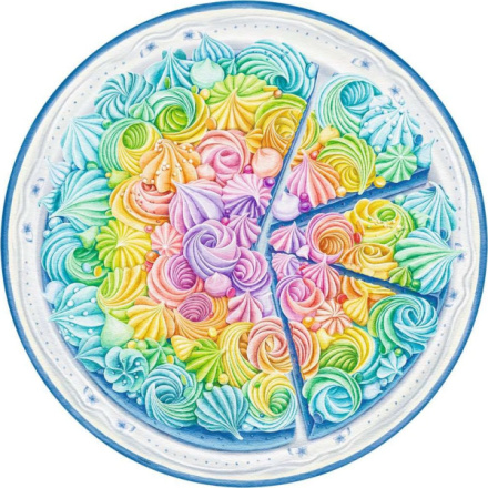 RAVENSBURGER Kulaté puzzle Kruh barev: Duhový dort 500 dílků 151507