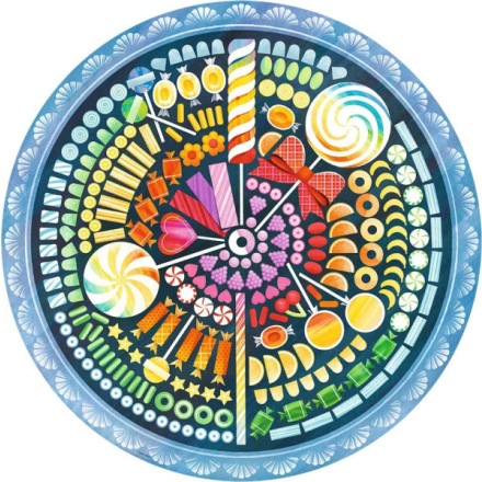 RAVENSBURGER Kulaté puzzle Kruh barev: Sladkosti 500 dílků 151508