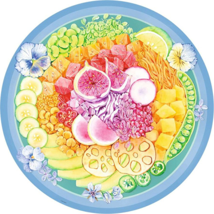 RAVENSBURGER Kulaté puzzle Kruh barev: Poke Bowl 500 dílků 151509