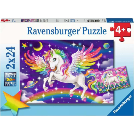 RAVENSBURGER Puzzle Jednorožec a Pegas 2x24 dílků 151975