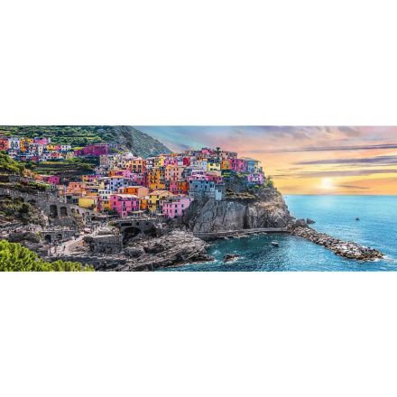 TREFL Panoramatické puzzle Vernazza při západu slunce, Itálie 500 dílků 152092