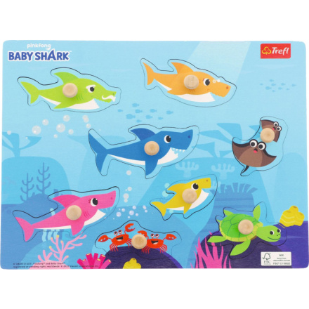 TREFL Dřevěná vkládačka Baby Shark 152165