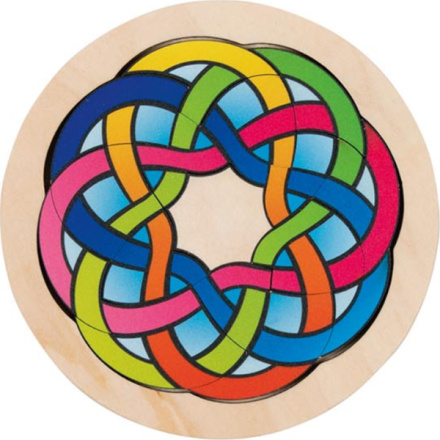 GOKI Dřevěné puzzle Hlavolam - kruh 16 dílků 152339