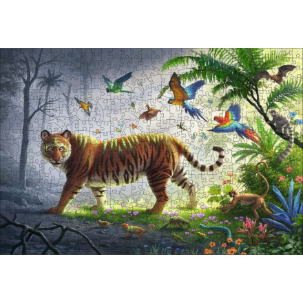 RAVENSBURGER Dřevěné puzzle Tygr v džungli 500 dílků 152637