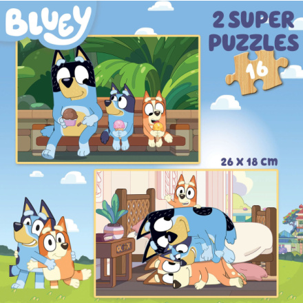 EDUCA Dřevěné puzzle Bluey 2x16 dílků 152681