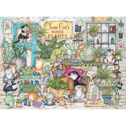 RAVENSBURGER Puzzle Crazy Cats: Tomovo květinářství 500 dílků 153113
