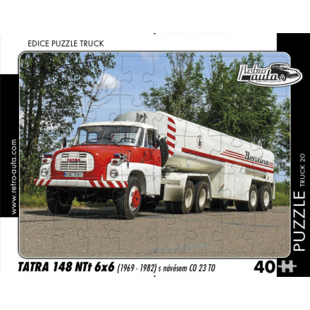 RETRO-AUTA Puzzle TRUCK č.20 Tatra 148 NTt 6x6 s návěsem CO 23 TO (1969-1982) 40 dílků 153841