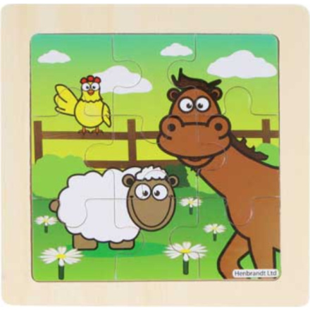 Dřevěné puzzle Farma: Na pastvě 9 dílků 155320