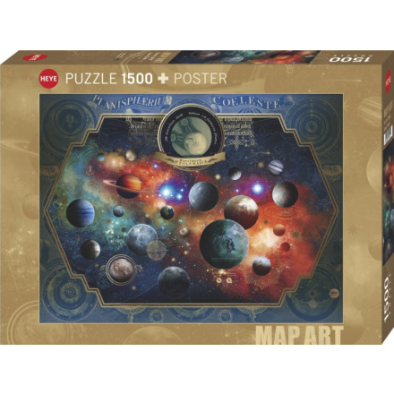 HEYE Puzzle Map Art: Vesmír 1500 dílků 155658