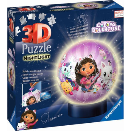 RAVENSBURGER 3D Svítící puzzleball Gábinin kouzelný domek 74 dílků 156224
