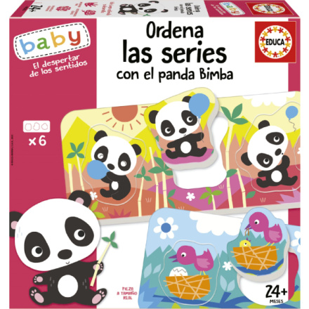 EDUCA Baby vkládačka Panda Bimba a kamarádi 6x3 dílky 157004