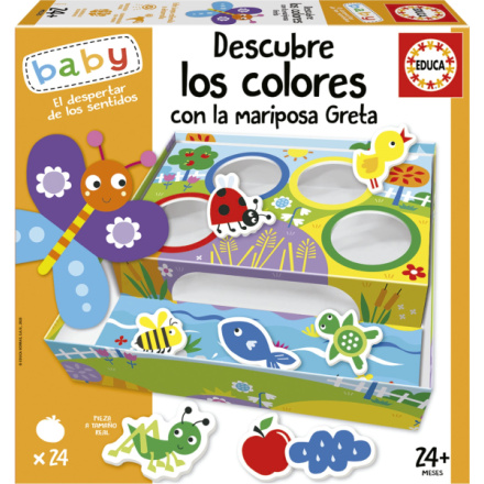 EDUCA Baby Třídění barev s motýlem Gretou 4x6 dílků 157005