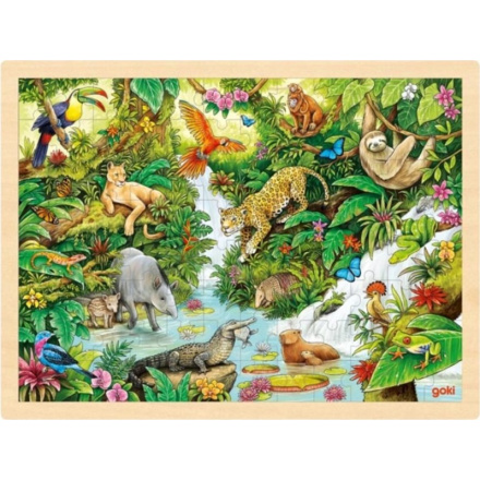 GOKI Dřevěné puzzle Džungle 96 dílků 157036