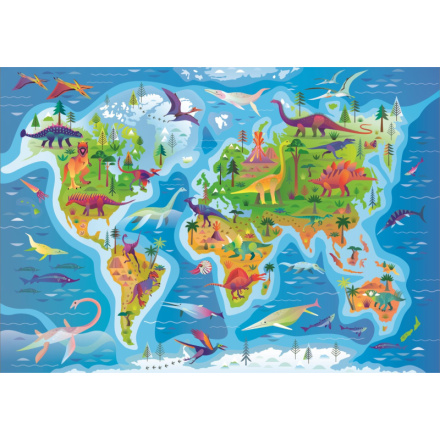 CLEMENTONI Puzzle Dinosauří mapa 180 dílků 158288