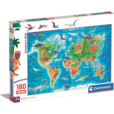 CLEMENTONI Puzzle Dinosauří mapa 180 dílků 158288