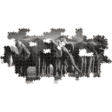 CLEMENTONI Panoramatické puzzle Stádo slonů 1000 dílků 158292