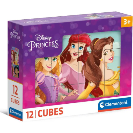 CLEMENTONI Obrázkové kostky Disney princezny, 12 kostek 159521