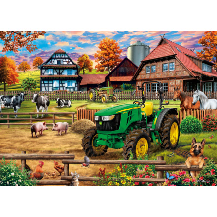 SCHMIDT Puzzle Farma s traktorem: John Deere 5050E 1000 dílků 159544