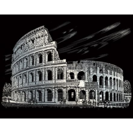 Stříbrný škrabací obrázek Koloseum, Itálie 19745