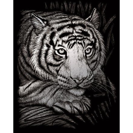 ROYAL & LANGNICKEL Stříbrný škrabací obrázek Číhající tygr 19747
