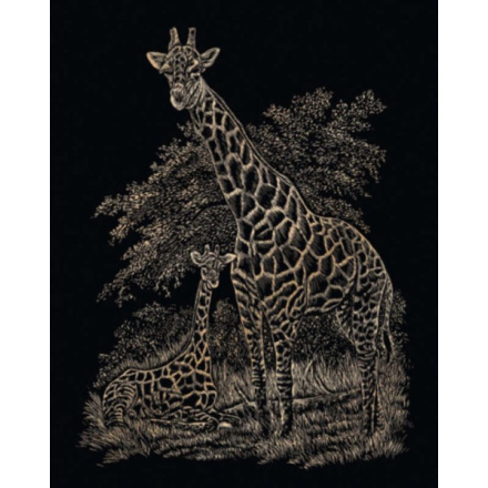 ROYAL & LANGNICKEL Měděný škrabací obrázek Žirafa s mládětem 19792